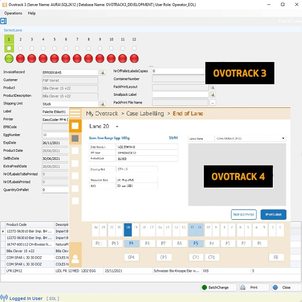 Screenshot Ovotrack 3 and Ovocloud